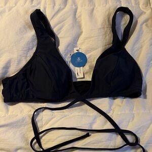 Cupshe Women's Elegant Navy Bikini Top